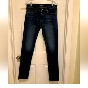 Hollister Jeans Mens Size 29x32 Measures Skinny Fit Epic Flex Dark Blue